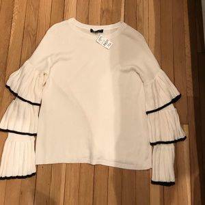 central park west statement sleeve sweater